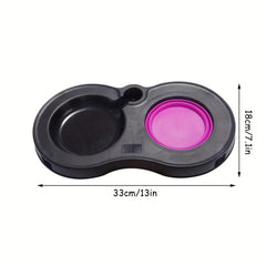 Portable Elevated Double Bowl Feeder for Dogs with Automatic Water Bottle