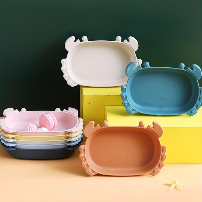 Random Color Crab Cat Bowl Plastic Cat Food Water Feeding Basin