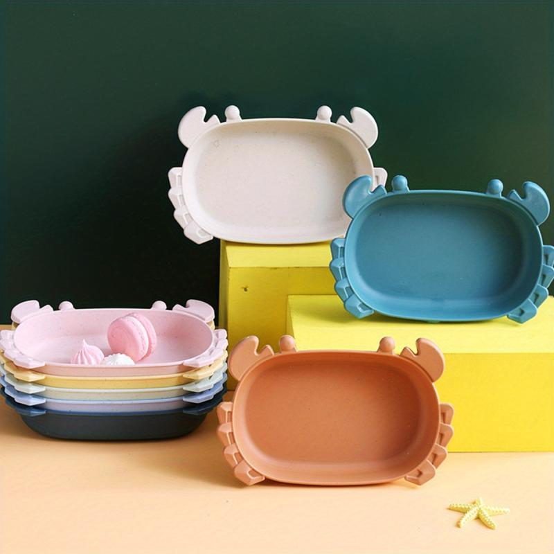 Random Color Crab Cat Bowl Plastic Cat Food Water Feeding Basin