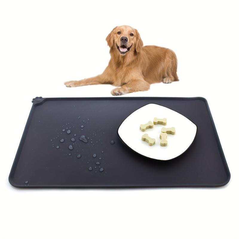 Dog Food Mat Silicone Paw Pattern Waterproof Anti Skip Cat Bowl Mat