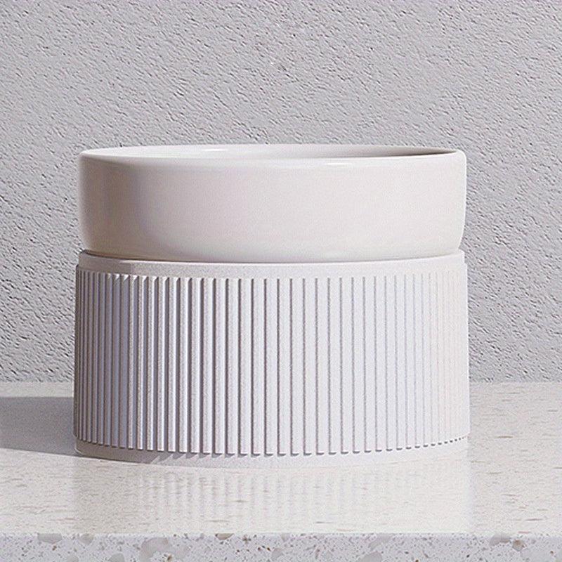 Raised Ceramic Pet Food Bowls Stand for Dogs & Cats