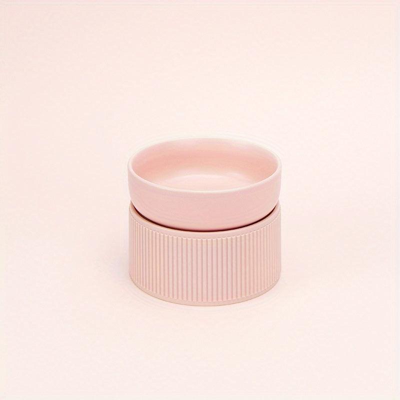 Raised Ceramic Pet Food Bowls Stand for Dogs & Cats