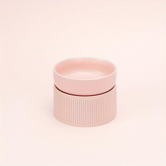 Raised Ceramic Pet Food Bowls Stand for Dogs & Cats