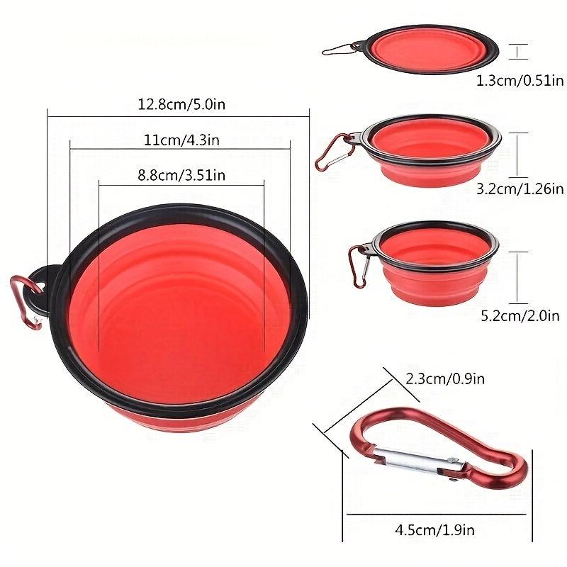Portable 350ml Silicone Pet Bowl for Travel, Camping & Walking