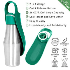 Leak Proof Stainless Steel Dog Water Bottle for Travel