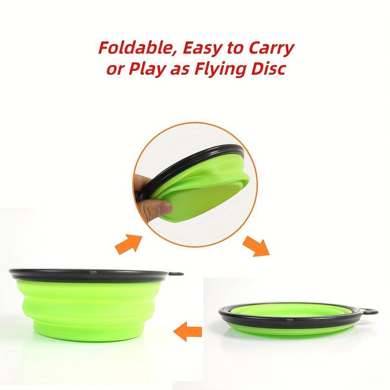 Collapsible Dog Travel Bowl with Carabiner, Portable Pet Food Container