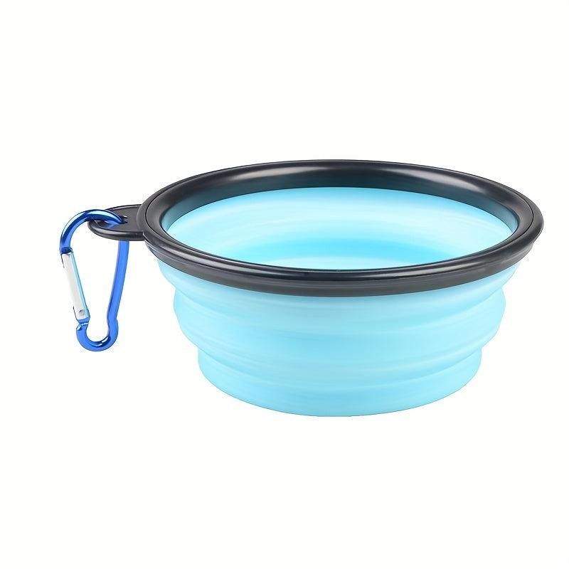 Collapsible Dog Travel Bowl with Carabiner, Portable Pet Food Container