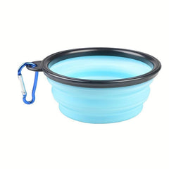 Collapsible Dog Travel Bowl with Carabiner, Portable Pet Food Container