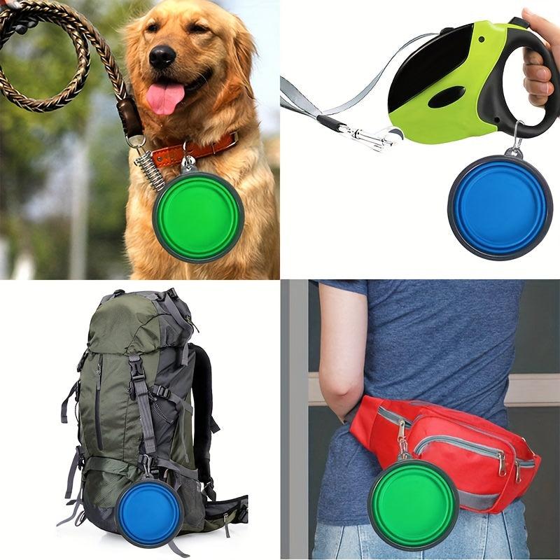 Collapsible Dog Travel Bowl with Carabiner, Portable Pet Food Container