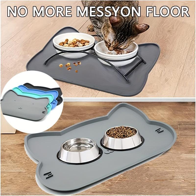 Cat Head Shaped Pet Food Mat - Anti Slip Silicone Feeding Mat