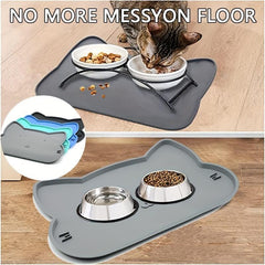 Cat Head Shaped Pet Food Mat - Anti Slip Silicone Feeding Mat