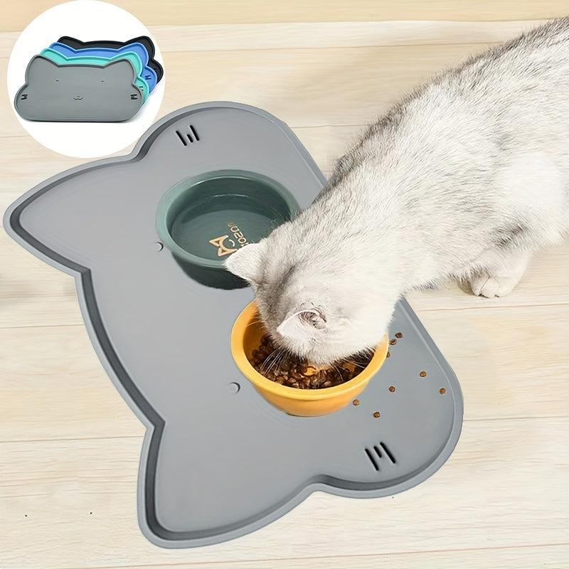 Cat Head Shaped Pet Food Mat - Anti Slip Silicone Feeding Mat