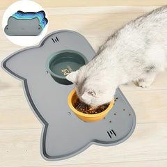Cat Head Shaped Pet Food Mat - Anti Slip Silicone Feeding Mat