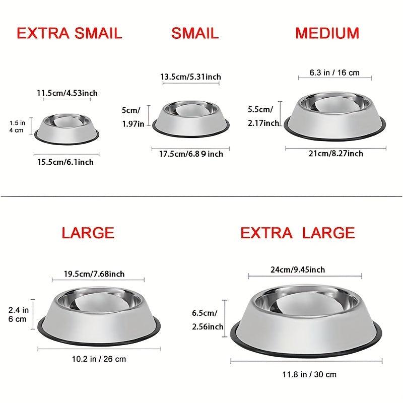Stainless Steel Elevated Dog Bowl Non-slip Base