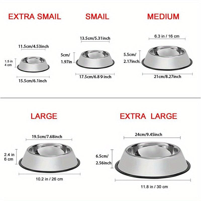 Stainless Steel Elevated Dog Bowl Non-slip Base