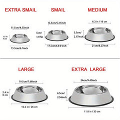 Stainless Steel Elevated Dog Bowl Non-slip Base