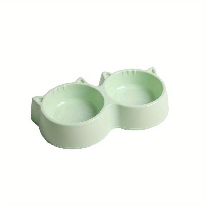 Pet Double Bowl Plastic Food And Water Feeder For Dog & Cat 2 In 1 Pet Feeding
