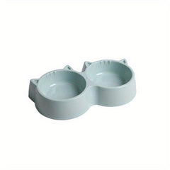 Pet Double Bowl Plastic Food And Water Feeder For Dog & Cat 2 In 1 Pet Feeding