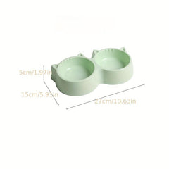 Pet Double Bowl Plastic Food And Water Feeder For Dog & Cat 2 In 1 Pet Feeding