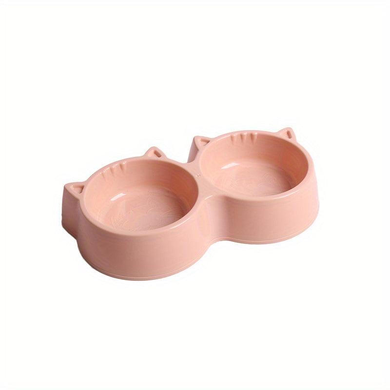 Pet Double Bowl Plastic Food And Water Feeder For Dog & Cat 2 In 1 Pet Feeding