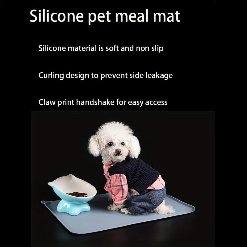 Non Slip Silicone Pet Food Mat with Suction Cups for Dogs and Cats