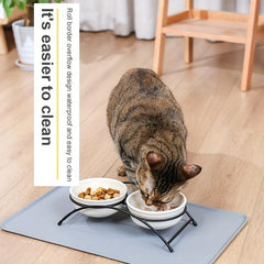 Non Slip Silicone Pet Food Mat with Suction Cups for Dogs and Cats
