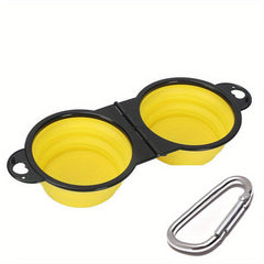 Collapsible Double Pet Bowl for Food & Water - Travel & Outdoor Friendly