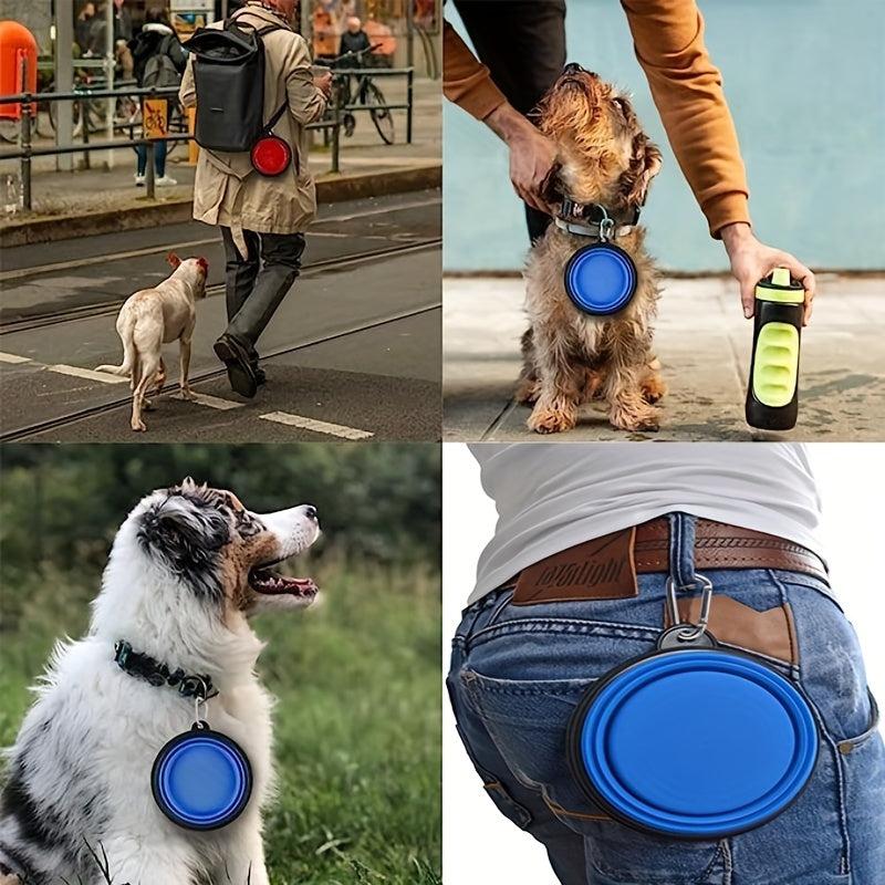 Collapsible Double Pet Bowl for Food & Water - Travel & Outdoor Friendly