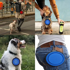Collapsible Double Pet Bowl for Food & Water - Travel & Outdoor Friendly