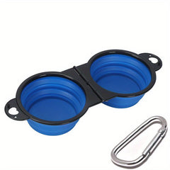 Collapsible Double Pet Bowl for Food & Water - Travel & Outdoor Friendly