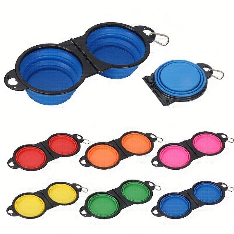 Collapsible Double Pet Bowl for Food & Water - Travel & Outdoor Friendly