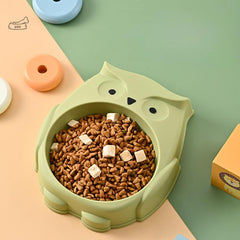 Owl Cat Feeder Bowl Plastic Pet Feeding Supplies
