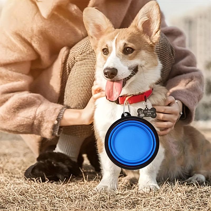 Portable Folding Dog Bowl for Outdoor Travel - Pet Water and Food Bowl
