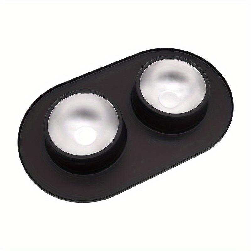 Anti-Skid Pet Double Bowl with Silicone Mat