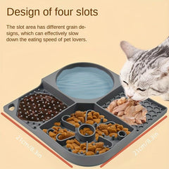 Multifunctional Cat Feeding Mat Slow Feeder Cat Treat Mat