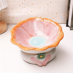 Sunflower Non Slip Ceramic Pet Food And Water Bowl Elevated Cat Feeding Bowl