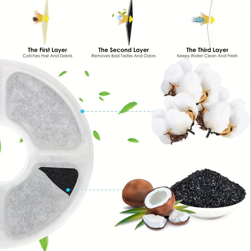 12-Pack Cat Water Fountain Replacement Filters, Activated Carbon