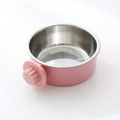 Hanging Dog Bowl 2 In 1 Stainless Steel Food Water Pet Feeder