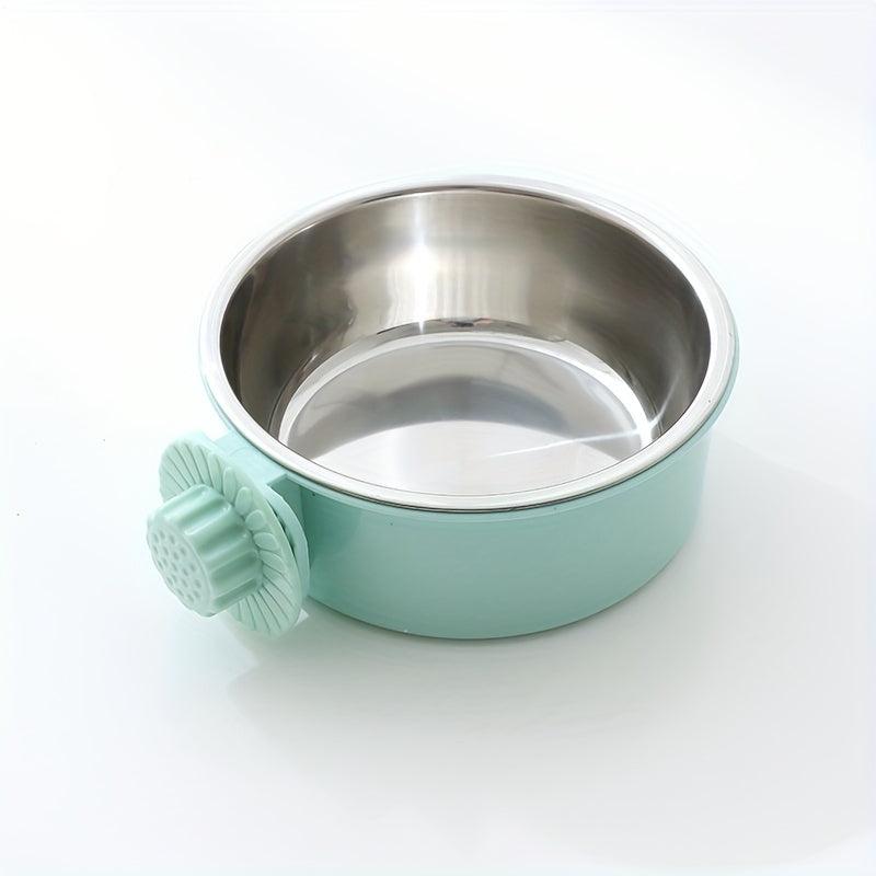 Hanging Dog Bowl 2 In 1 Stainless Steel Food Water Pet Feeder