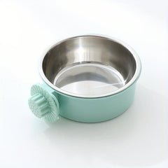 Hanging Dog Bowl 2 In 1 Stainless Steel Food Water Pet Feeder
