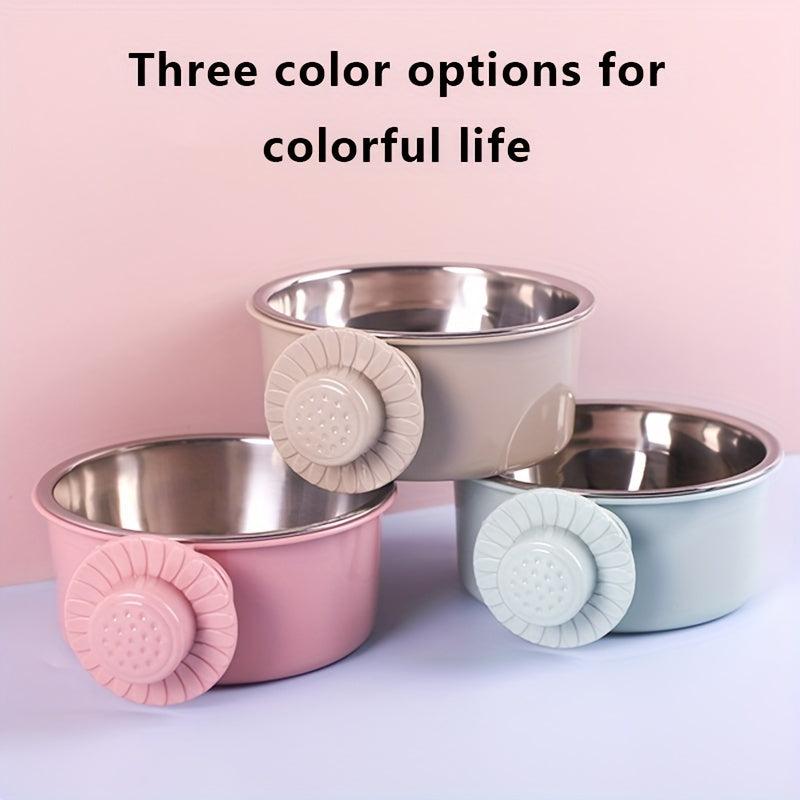 Hanging Dog Bowl 2 In 1 Stainless Steel Food Water Pet Feeder