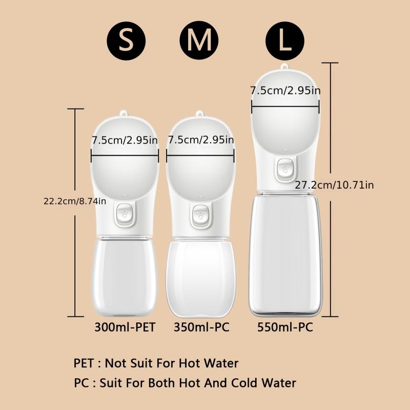 Portable Dog Water Bottle & Bowl Leak Proof Dispenser for Walking