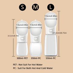 Portable Dog Water Bottle & Bowl Leak Proof Dispenser for Walking