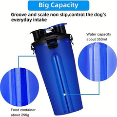 Portable Pet Water Bottle and Food Container with Bowls for Dogs and Cats