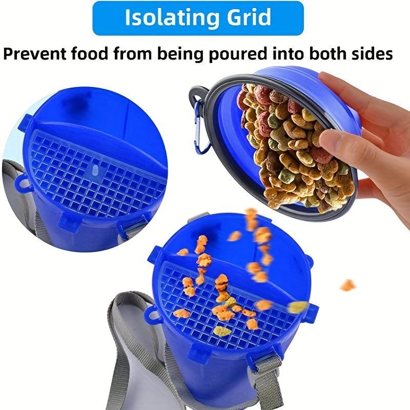 Portable Pet Water Bottle and Food Container with Bowls for Dogs and Cats
