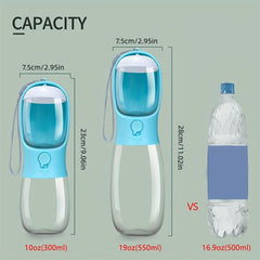 Portable Dog Water Bottle with Food Container 2 in 1