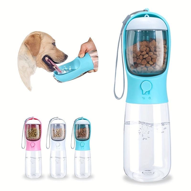 Portable Dog Water Bottle with Food Container 2 in 1