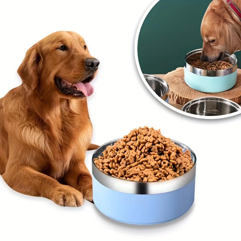 Double Layer Stainless Steel Pet Bowl Anti Slip & Anti Drop