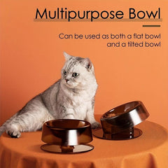 Adjustable Elevated Cat Feeder Bowl for Spine Protection