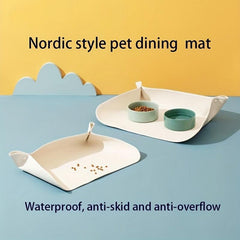 Leather Pet Food Mat Non Slip Waterproof Easy to Clean